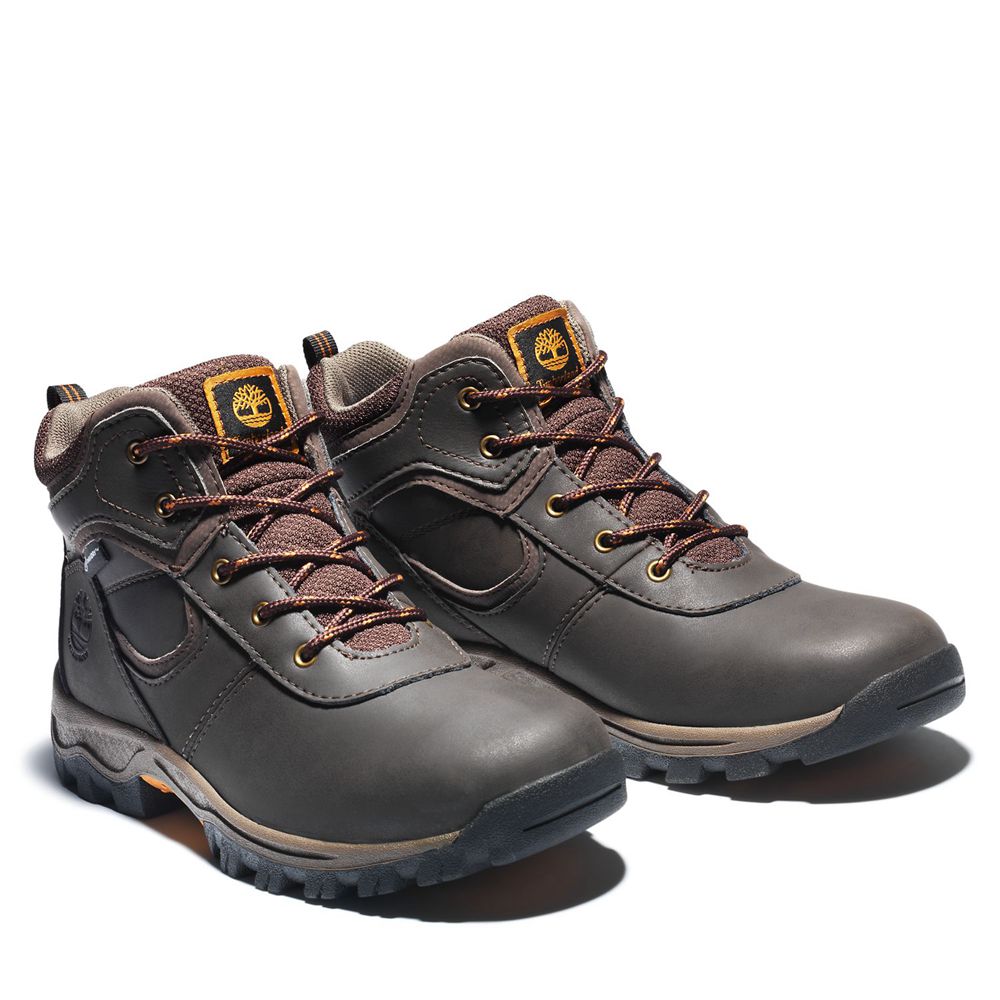 Timberland Kids Hiking Boots Junior Mt. Maddsen Waterproof - Dark Brown - India OC4680735